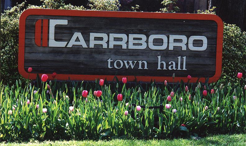 Carrboro Town Hall sign