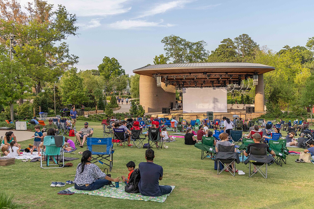 Performance lawn and pavilion at Downtown Cary Park