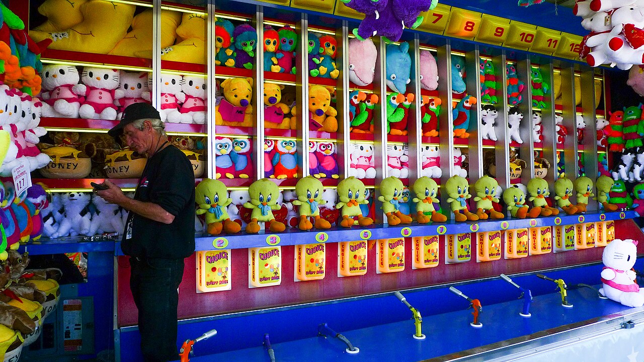 An archival carnival game stall at the North Carolina State Fair