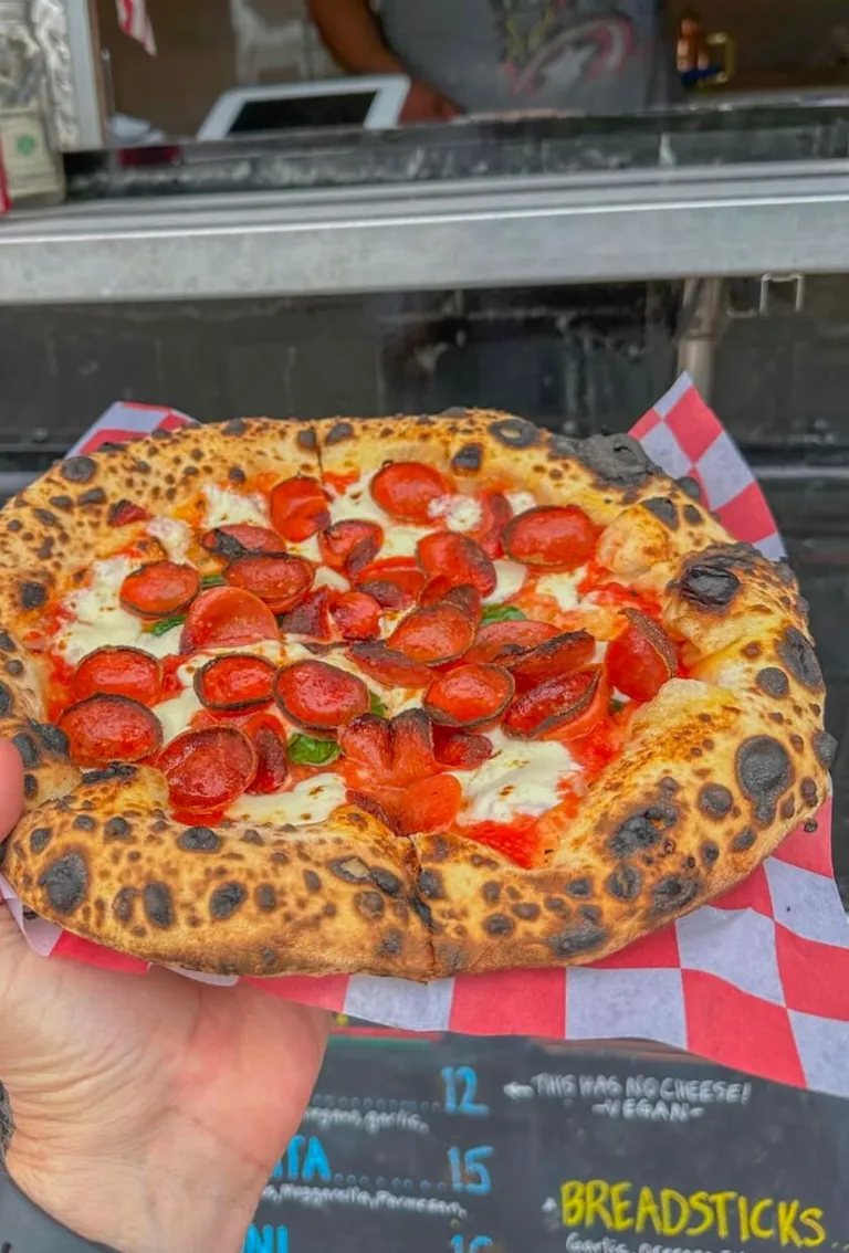 Freshly baked pizza pictured in Morgan Street Food Hall’s official gallery