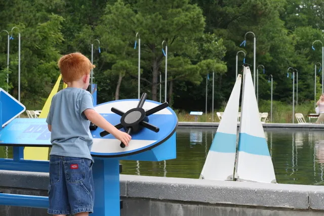 Interactive sailboat exhibit at the Museum of Life and Science in Durham