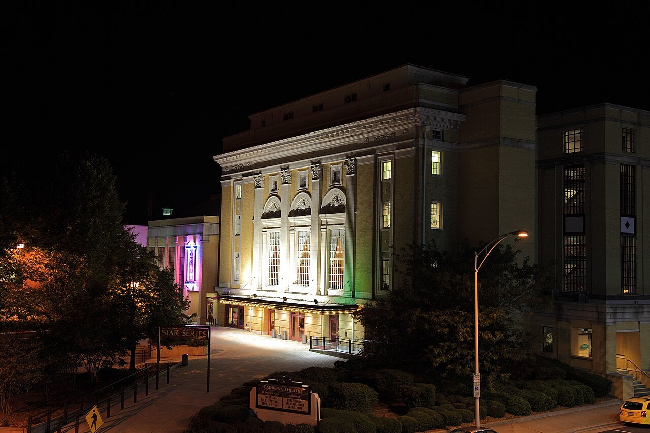 Carolina Theatre at night