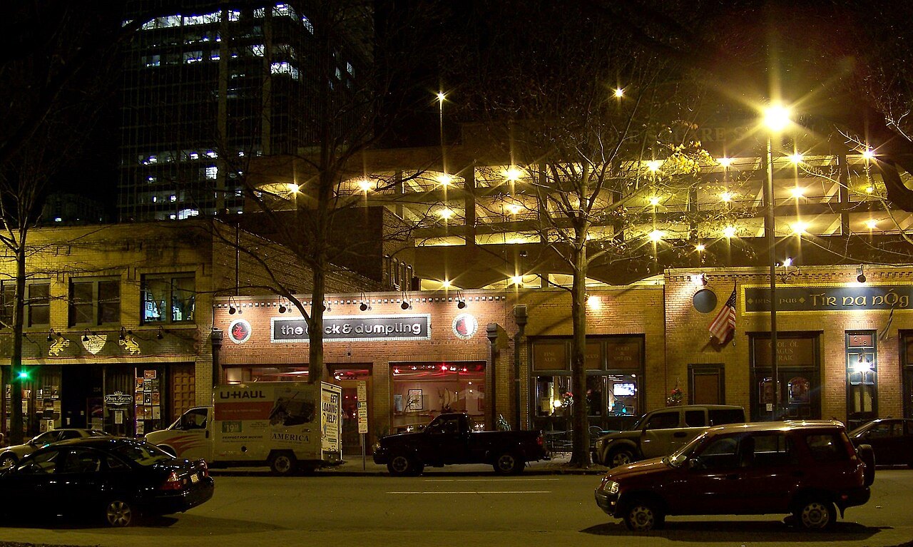 Blount Street along Moore Square in Raleigh